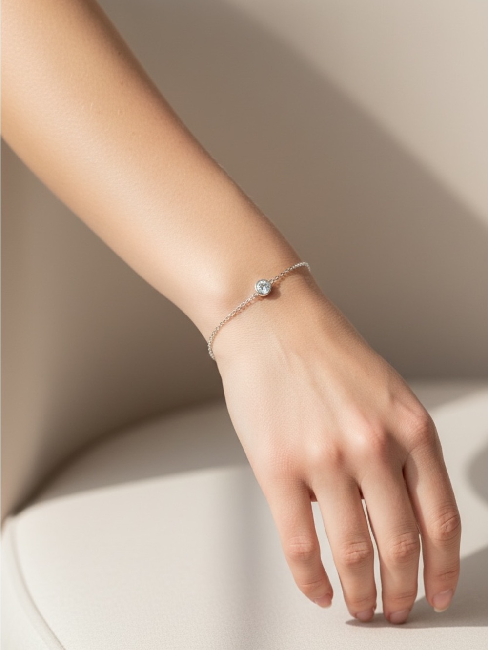 9/24 Delicate Silver Tennis Bracelet with Clear Crystal